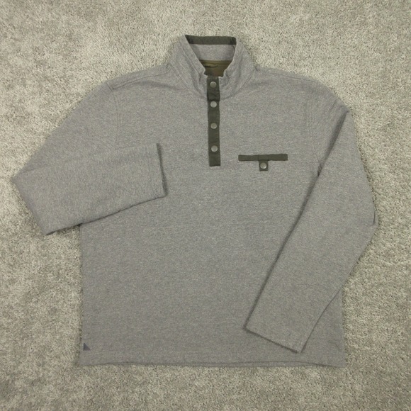 UNTUCKit Other - Untuckit Sweater Mens XL Gray Parkson Reg Knit 1/4 Snap Mock Neck Fleece Golf